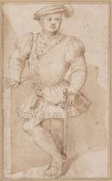 A+ 093
<br/>
Portret van staande page met zwaard en muts
<br/>
<em>Anoniem It (16de eeuw)</em>